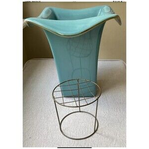 Southern Living At Home Tuscan Robin’s Egg Blue 9” Vase With Stem Separator